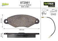Brake Pad Set, disc brake 872981 Valeo