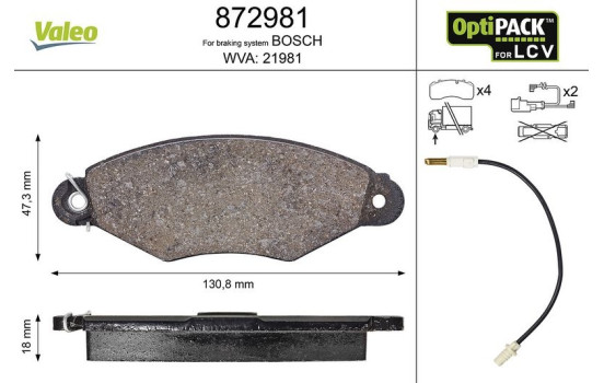 Brake Pad Set, disc brake 872981 Valeo