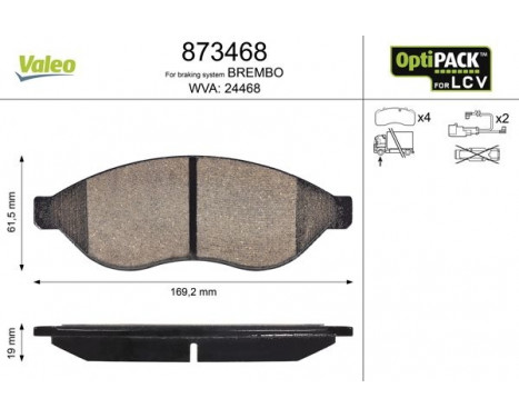 Brake Pad Set, disc brake 873468 Valeo, Image 2