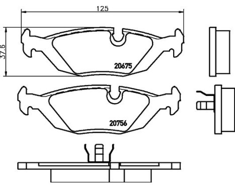 Brake Pad Set, disc brake 8DB 355 006-041 Hella, Image 4
