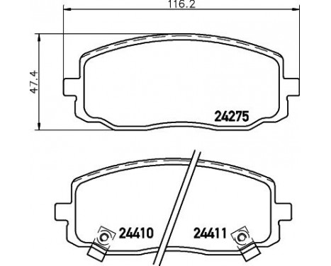Brake Pad Set, disc brake 8DB 355 006-571 Hella Pagid GmbH