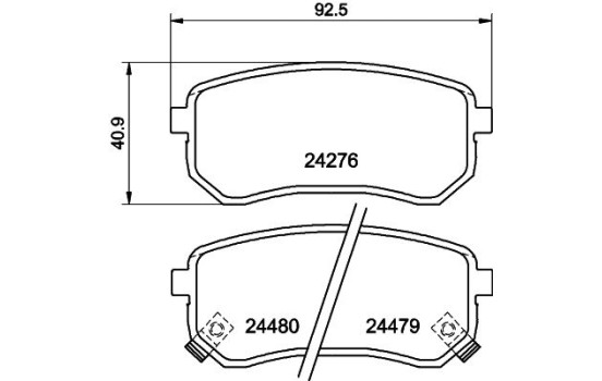 Brake Pad Set, disc brake 8DB 355 006-581 Hella, Image 4
