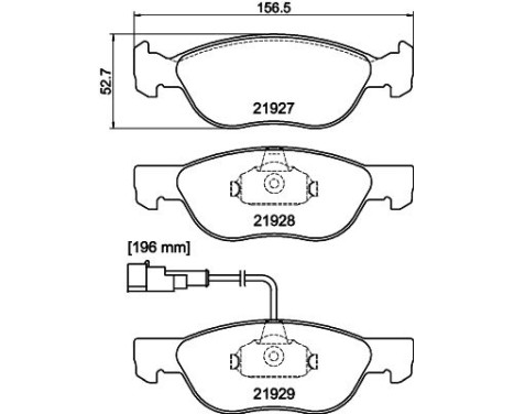 Brake Pad Set, disc brake 8DB 355 007-901 Hella, Image 4