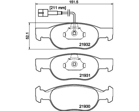 Brake Pad Set, disc brake 8DB 355 007-921 Hella, Image 4