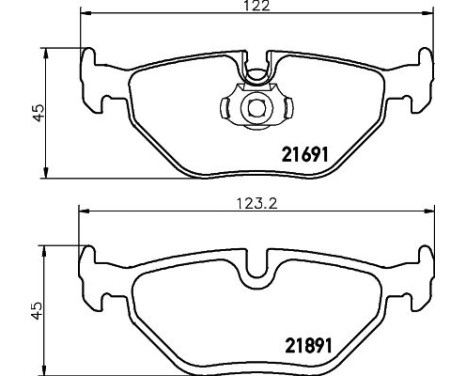 Brake Pad Set, disc brake 8DB 355 007-981 Hella, Image 4