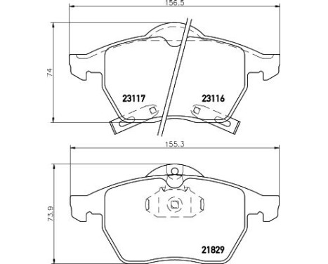 Brake Pad Set, disc brake 8DB 355 008-041 Hella, Image 4