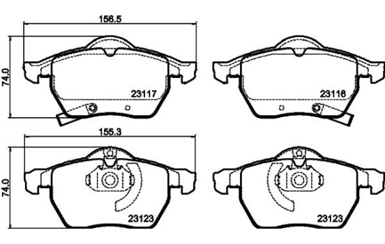 Brake Pad Set, disc brake 8DB 355 008-141 Hella, Image 4