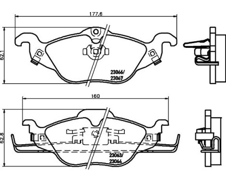 Brake Pad Set, disc brake 8DB 355 008-571 Hella, Image 4