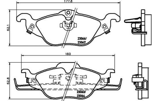 Brake Pad Set, disc brake 8DB 355 008-571 Hella