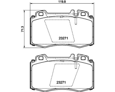 Brake Pad Set, disc brake 8DB 355 008-691 Hella, Image 4
