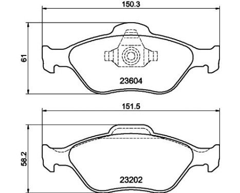 Brake Pad Set, disc brake 8DB 355 008-901 Hella