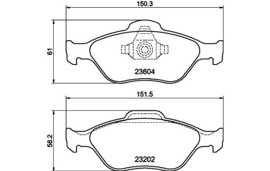 Brake Pad Set, disc brake 8DB 355 008-901 Hella