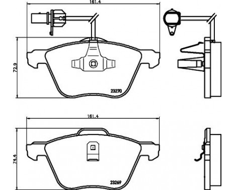 Brake Pad Set, disc brake 8DB 355 008-921 Hella Pagid GmbH