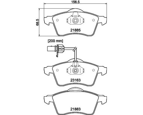 Brake Pad Set, disc brake 8DB 355 008-931 Hella, Image 4