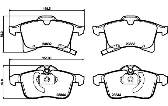 Brake Pad Set, disc brake 8DB 355 009-221 Hella