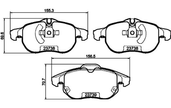 Brake Pad Set, disc brake 8DB 355 009-311 Hella, Image 4