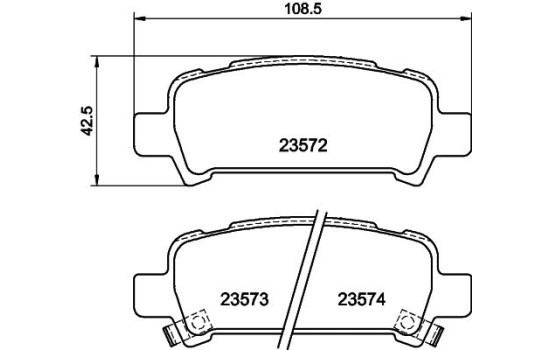 Brake Pad Set, disc brake 8DB 355 009-401 Hella, Image 4
