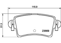 Brake Pad Set, disc brake 8DB 355 009-421 Hella