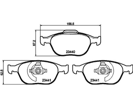 Brake Pad Set, disc brake 8DB 355 009-561 Hella, Image 4