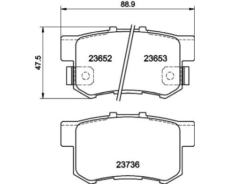 Brake Pad Set, disc brake 8DB 355 009-581 Hella