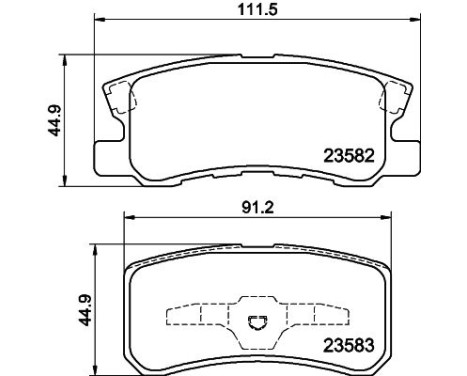 Brake Pad Set, disc brake 8DB 355 009-691 Hella