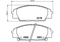 Brake Pad Set, disc brake 8DB 355 009-731 Hella