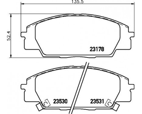 Brake Pad Set, disc brake 8DB 355 009-731 Hella