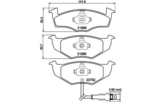 Brake Pad Set, disc brake 8DB 355 009-801 Hella, Image 4
