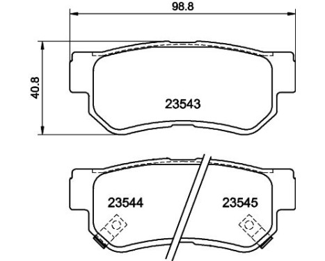 Brake Pad Set, disc brake 8DB 355 009-971 Hella, Image 4