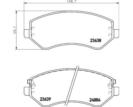 Brake Pad Set, disc brake 8DB 355 010-051 Hella, Image 4