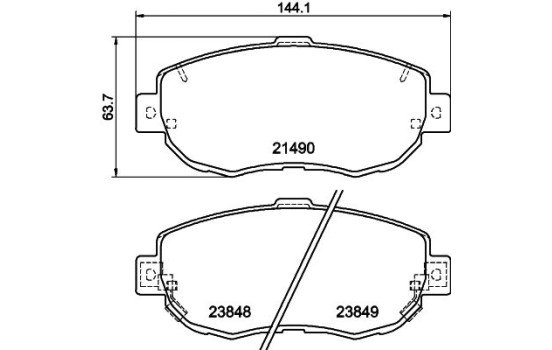 Brake Pad Set, disc brake 8DB 355 010-151 Hella, Image 4