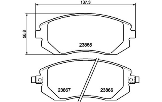 Brake Pad Set, disc brake 8DB 355 010-211 Hella, Image 4
