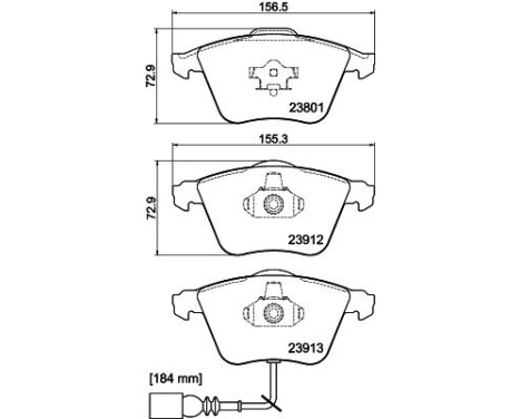Brake Pad Set, disc brake 8DB 355 010-351 Hella, Image 4