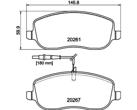 Brake Pad Set, disc brake 8DB 355 010-501 Hella, Image 4