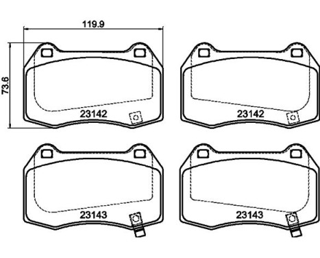 Brake Pad Set, disc brake 8DB 355 010-681 Hella, Image 4
