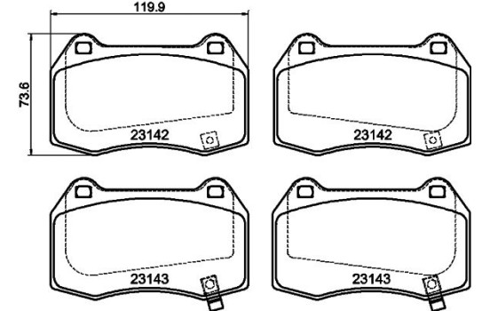 Brake Pad Set, disc brake 8DB 355 010-681 Hella, Image 4