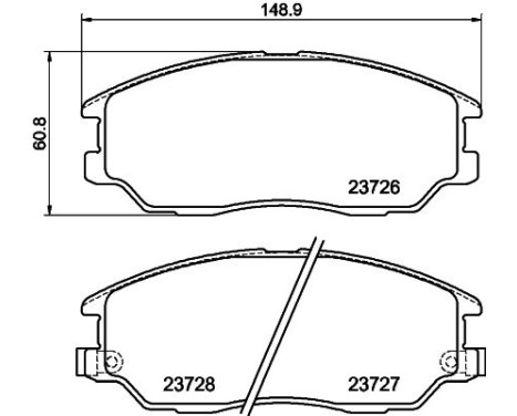 Brake pad set, disc brake 8DB 355 010-861 Hella, Image 4