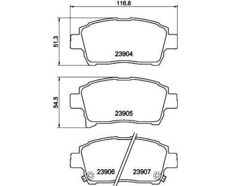 Brake Pad Set, disc brake 8DB 355 010-901 Hella, Image 4