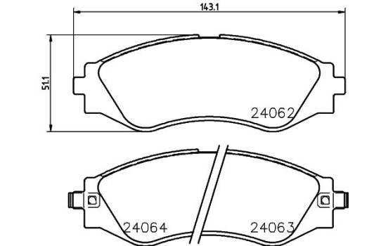 Brake Pad Set, disc brake 8DB 355 010-951 Hella, Image 4