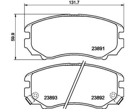 Brake Pad Set, disc brake 8DB 355 010-991 Hella, Image 4