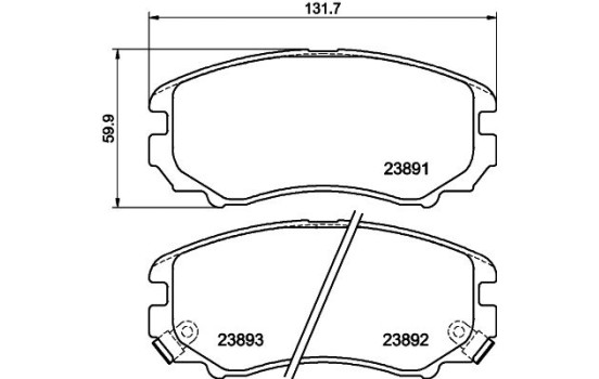 Brake Pad Set, disc brake 8DB 355 010-991 Hella, Image 4