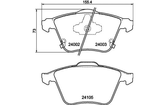 Brake pad set, disc brake 8DB 355 011-051 Hella, Image 4