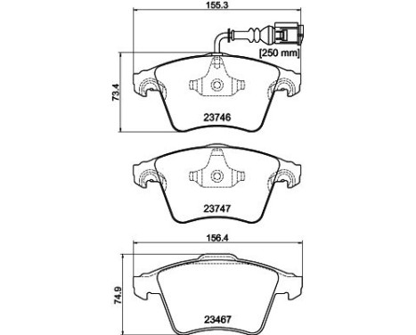 Brake Pad Set, disc brake 8DB 355 011-171 Hella, Image 4