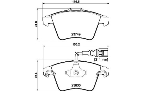 Brake Pad Set, disc brake 8DB 355 011-621 Hella, Image 4