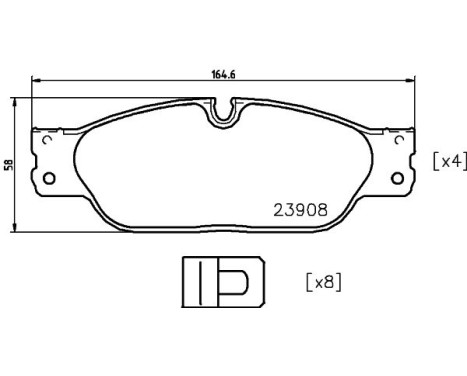 Brake Pad Set, disc brake 8DB 355 012-251 Hella, Image 4