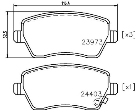 Brake Pad Set, disc brake 8DB 355 012-301 Hella, Image 4