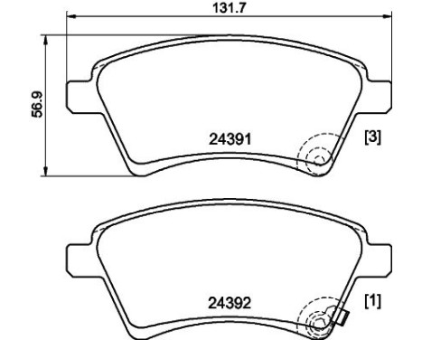 Brake Pad Set, disc brake 8DB 355 012-511 Hella, Image 4