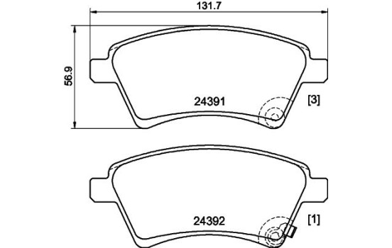 Brake Pad Set, disc brake 8DB 355 012-511 Hella, Image 4