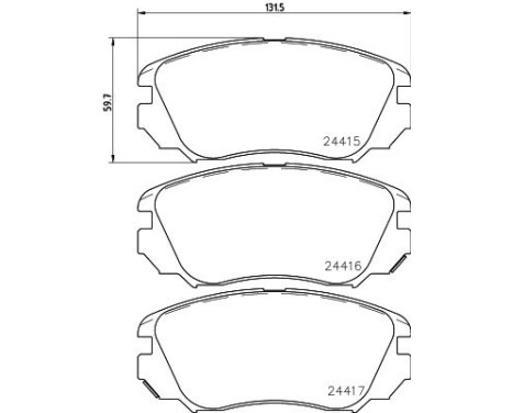 Brake Pad Set, disc brake 8DB 355 013-051 Hella, Image 4
