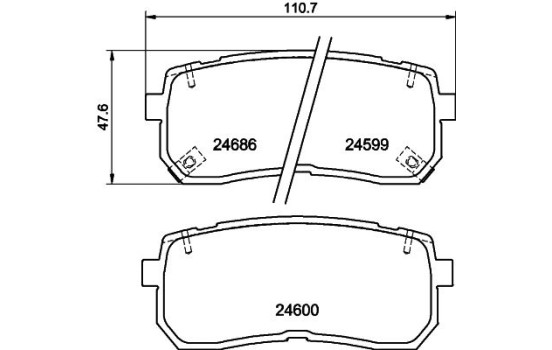 Brake Pad Set, disc brake 8DB 355 013-551 Hella, Image 4